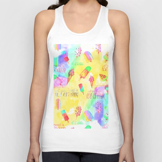 ALL YOU NEED IS ICECREAM - seamless summerpattern Unisex Tank Top