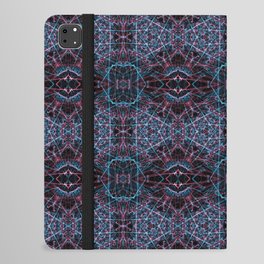 Liquid Light Series 61 ~ Blue & Red Abstract Fractal Pattern iPad Folio Case