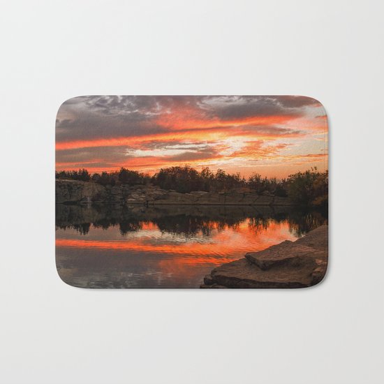 Sunset at Halibut Point Quarry Bath Mat