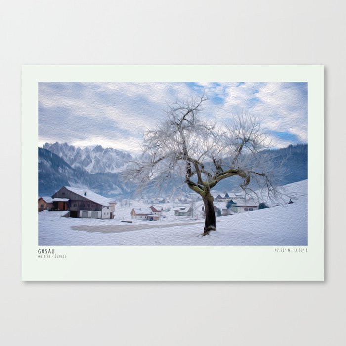 Gosau in winter Canvas Print