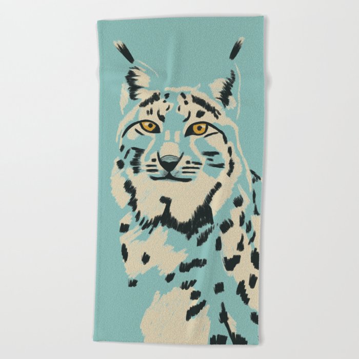 Big Cat Series - Lynx Blue Beach Towel