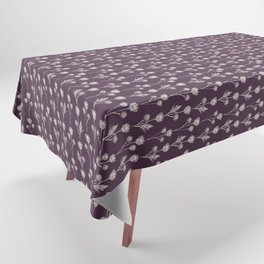 Off-white Floral on Dark Purple Tablecloth