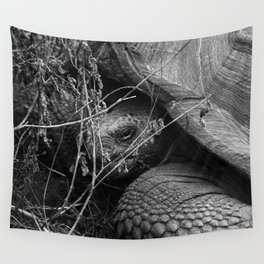 Peek a boo - Giant Galapagos Tortoise portrait Wall Tapestry