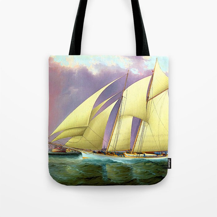 James Edward Buttersworth The Yacht Magic Defending America's Cup Tote Bag