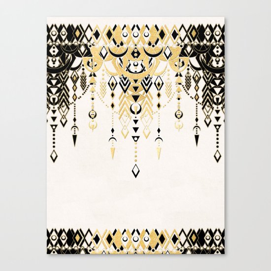 Modern Deco in Black and Cream Canvas Print