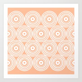 Pantone Peach Fuzz Circle Pattern Art Print