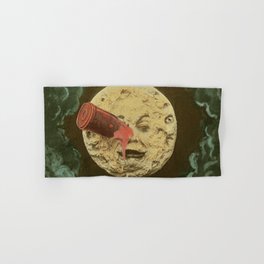 The Man in the Moon from 'A Trip to the Moon' 1902 Colorized  Hand & Bath Towel