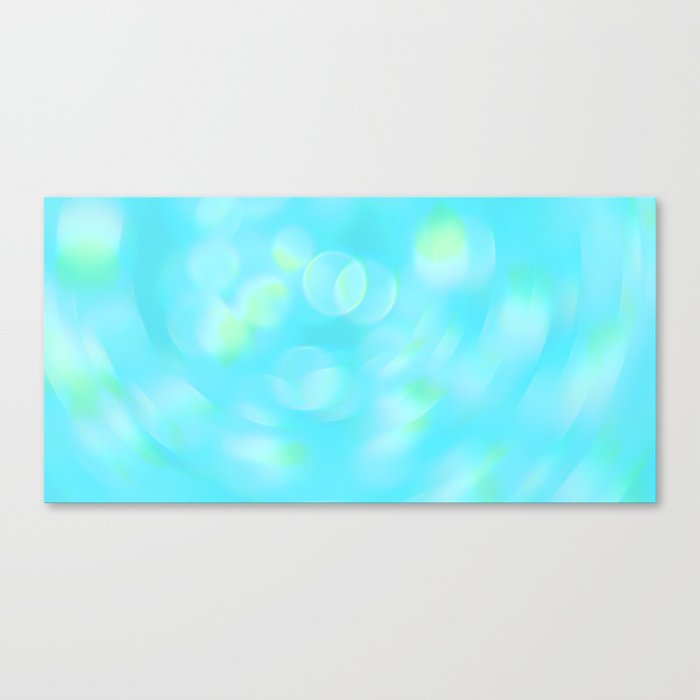 Cyan blue blur bokeh background Canvas Print