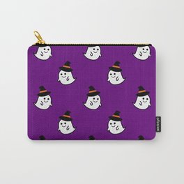 Cartoon Witchy Ghosts- A Halloween Pattern on Purple Carry-All Pouch