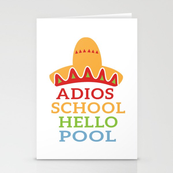 Adios School Hello Pool Stationery Cards