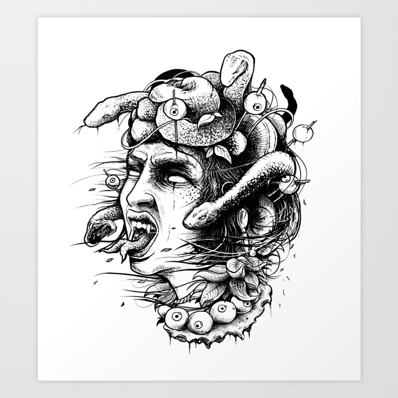 Medusa Art Print Greek Mythology Kacper Gilka Art Print By Kacpergilka Society6