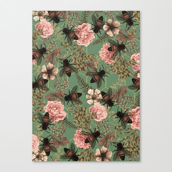 Bees Pattern Canvas Print