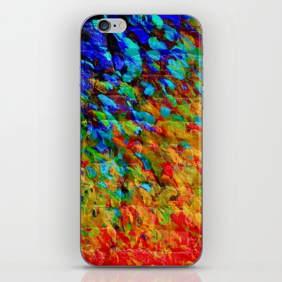 COLLISION COURSE - Bold Rainbow Splash Bricks Urban Jungle Ocean Waves Nature City Acrylic Painting iPhone & iPod Skin