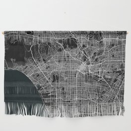 Los Angeles City Map of California, USA - Dark Wall Hanging