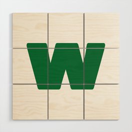 w (Olive & White Letter) Wood Wall Art