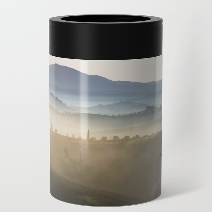 Misty morning Tuscany Italy Can Cooler