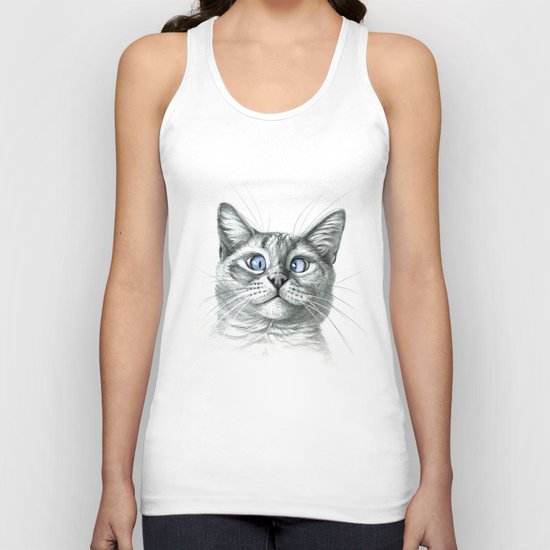 Cross Eyed cat G122 Unisex Tank Top