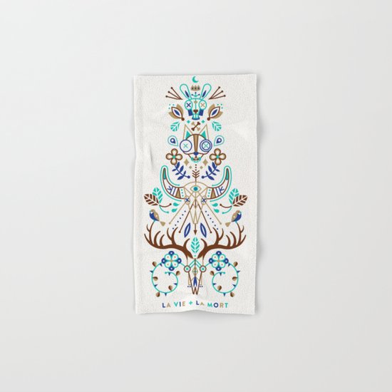 La Vie & La Mort – Turquoise and Brown Hand & Bath Towel