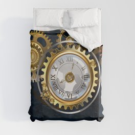 Steampunk Watches and Bulbs Duvet Cover