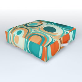 Orange and Turquoise Dots Outdoor Floor Cushion