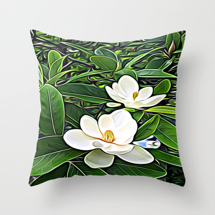 White Flowers of the Purest Essence Throw Pillow
