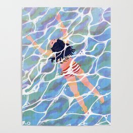 Niña nadando Poster