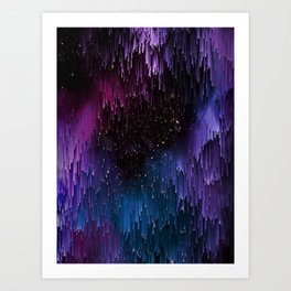 Ultra Violet Glitch Galaxy Art Print