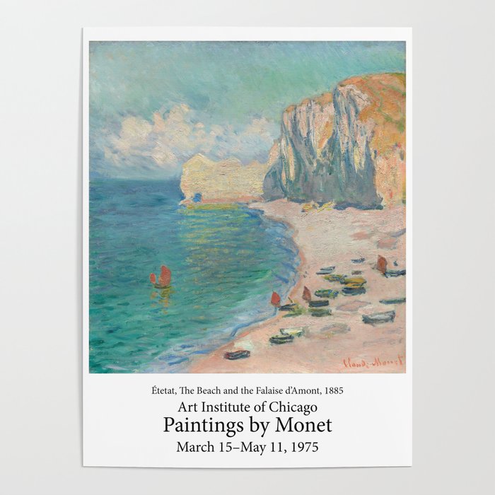 Étretat, The Beach and the Falaise d'Amont by Claude Monet Poster
