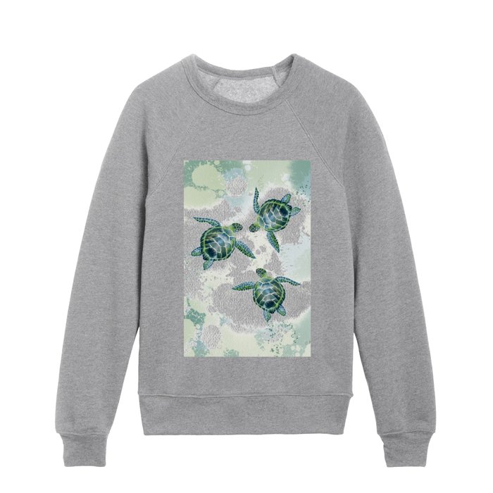 Swimming Together 3 - Sea Turtle  Kids Crewneck