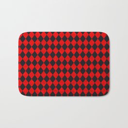 Through The Looking Glass Red Checkered Bath Mat