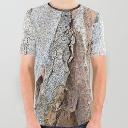 Eucalyptus Tree Bark and Wood Abstract Natural Texture 64 All Over Graphic Tee