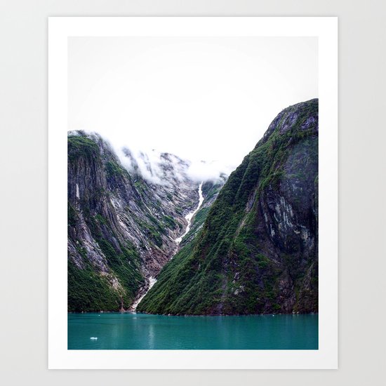 Cloudy Waterfall Art Print