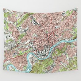 Knoxville Tennessee Map (1978) Wall Tapestry