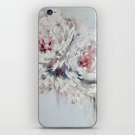 Delicate white peony buds. Gorgeous abstract flowers in pastel colors. iPhone Skin