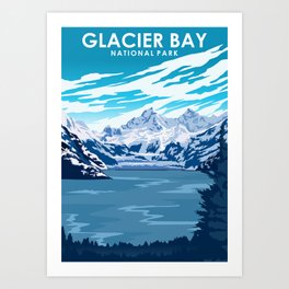 Glacier Bay National Park travel poster Art Print