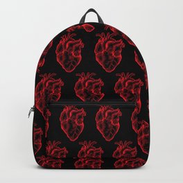 Heartless Backpack | Digital, Black And White, Heartless, Organ, Ink Pen, Illustration, Red, Ventricle, Vintage, Heart 