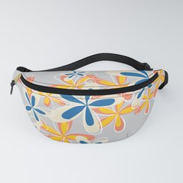Arden - Minimalistic Floral Art Pattern in Orange and Blue Fanny Pack