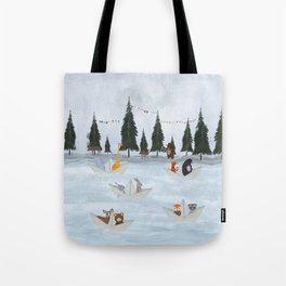 the great paper boat race Tote Bag