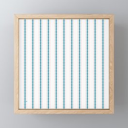 Dotted Stripes - Blue & Coral Framed Mini Art Print