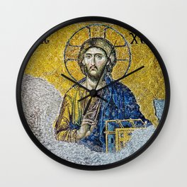 Jesus Christ Byzantine Mosaic Hagia Sophia Wall Clock