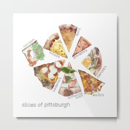 Slices of Pittsburgh Metal Print | Digital, Watercolor, Ink, Acrylic, Pizza, Pittsburgh, Slice, Painting, Drawing, Driftwoodoven 