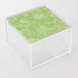 Seamless doodle decorative floral pattern with flowers and leaves Acrylic Box