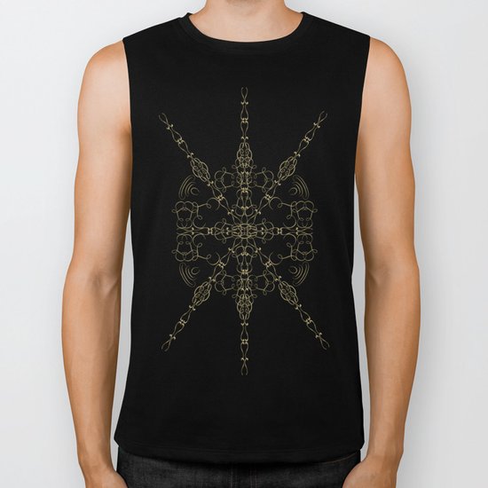 Gold Teal Mandala Biker Tank