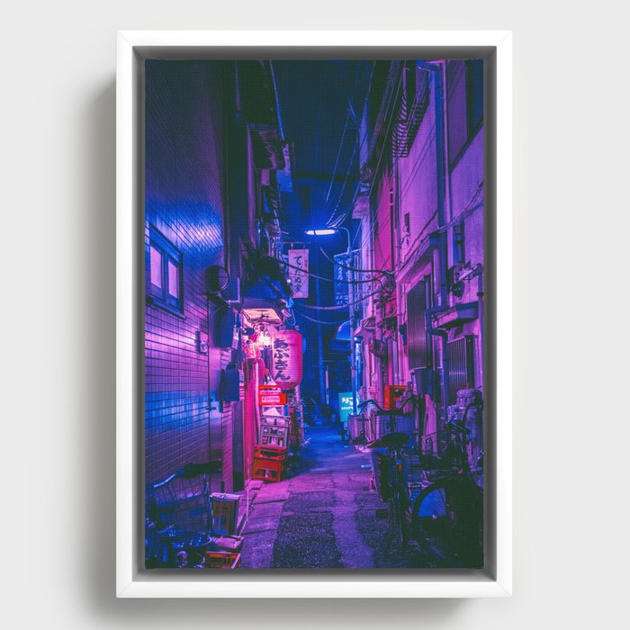 The Neon Alleyway Ghost Framed Canvas