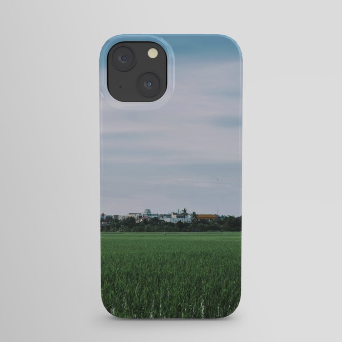afternoon view near rice fields iPhone Case