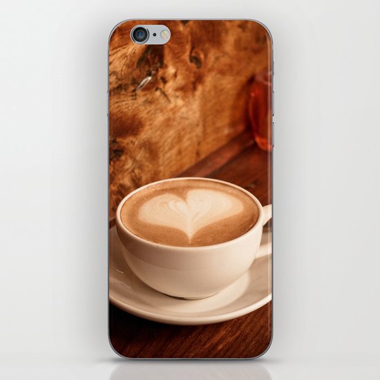 white coffee heart iPhone & iPod Skin