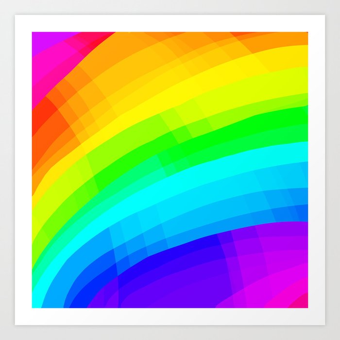 Crisscross Rainbow Design Art Print by Kelsey Lovelle