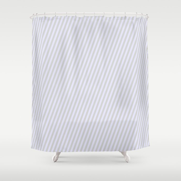 Lavender and Light Gray Colored Lined/Striped Pattern Shower Curtain