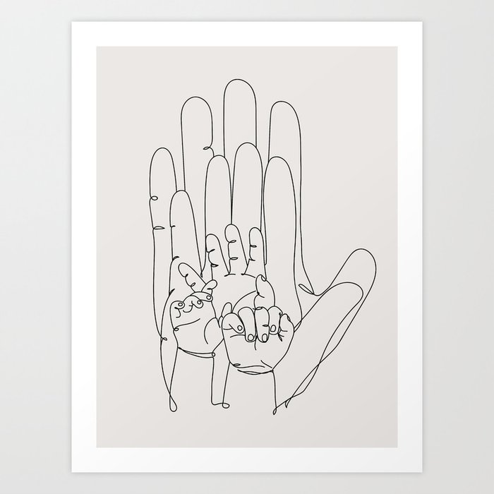 Family Hands Beige #5 Art Print