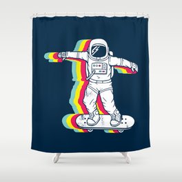 Spaceboarding Shower Curtain